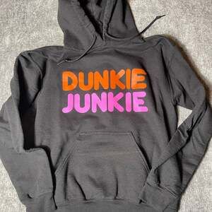 Dunkin Donuts "Dunkie Junkie" Hoodie Black Size Small